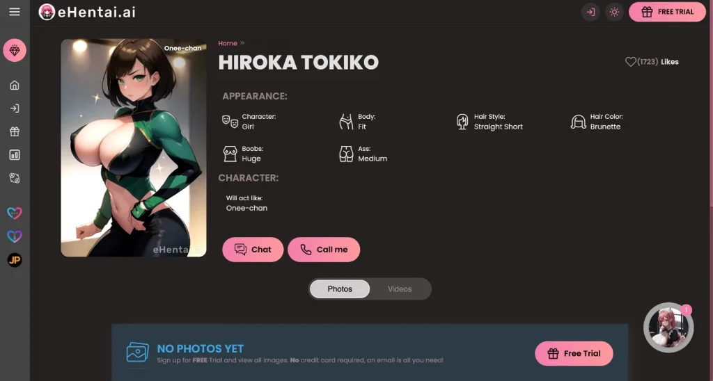 eHentai AI screenshot: Chat