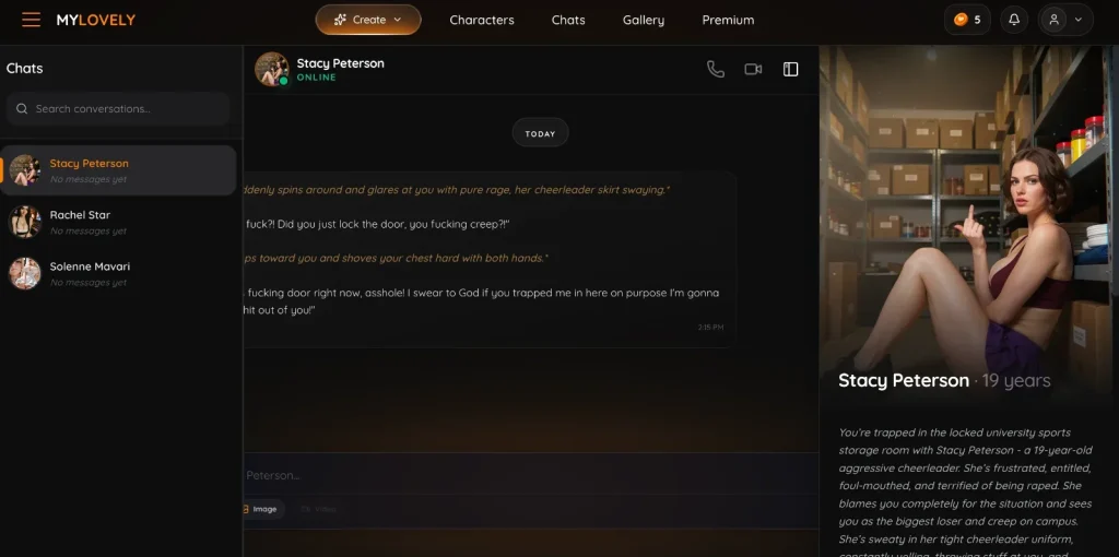 MyLovely AI screenshot: Chat