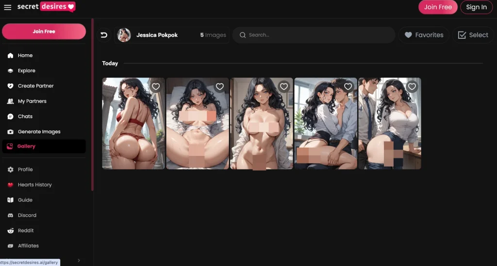 SecretDesires AI screenshot: Image generator